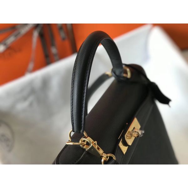 HERM Kelly 32cm Bag In Black Epsom Leather GHW - Image 6