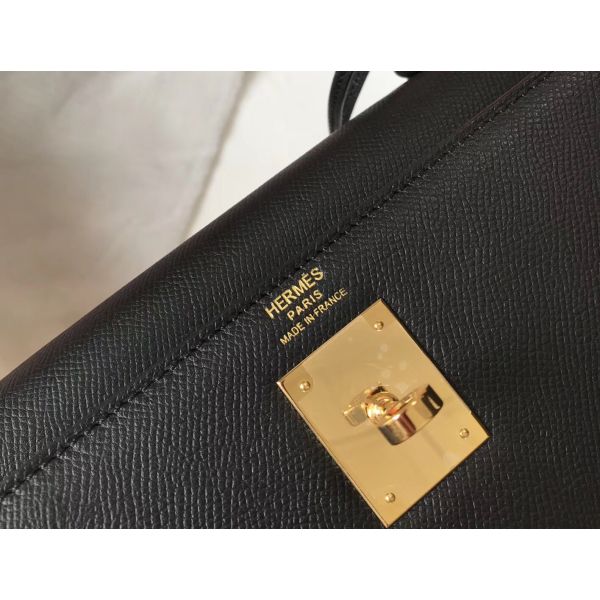 HERM Kelly 32cm Bag In Black Epsom Leather GHW - Image 7