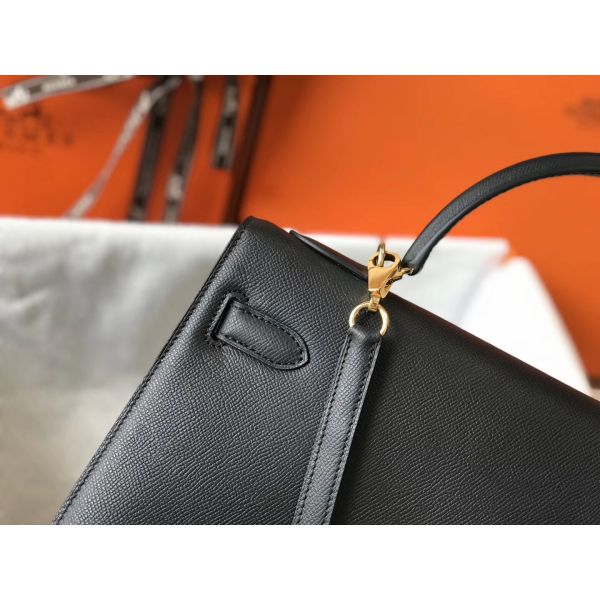 HERM Kelly 32cm Bag In Black Epsom Leather GHW - Image 8