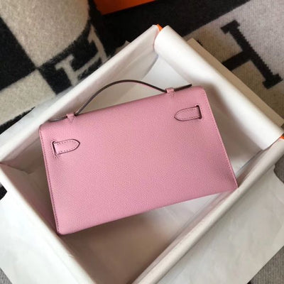 HERM Kelly Pochette Bag In Mauve Sylvestre Epsom Leather - Image 2