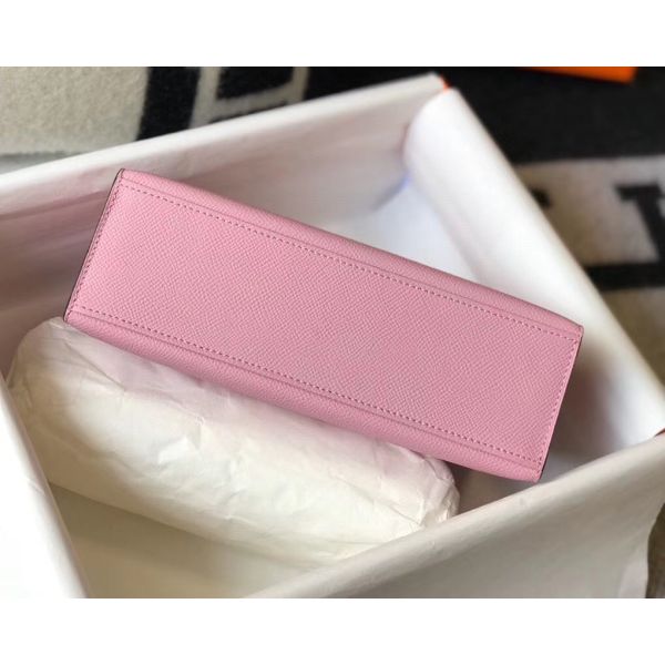 HERM Kelly Pochette Bag In Mauve Sylvestre Epsom Leather - Image 10