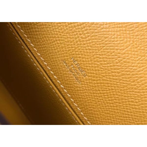 HERM Kelly Pochette Bag In Yellow Epsom Leather - Image 9