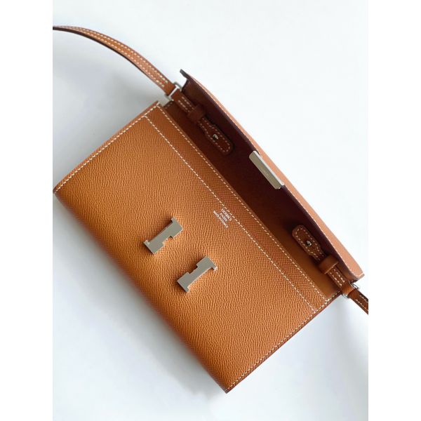 HERM Constance To Go Wallet in Gold Epsom Calfskin - Image 5