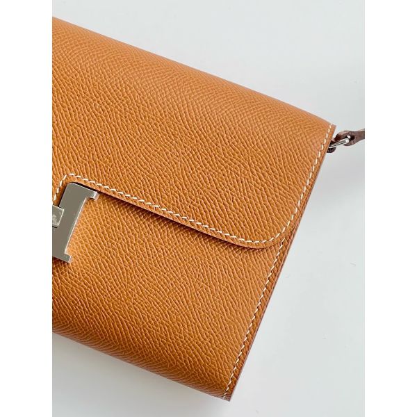 HERM Constance To Go Wallet in Gold Epsom Calfskin - Image 8