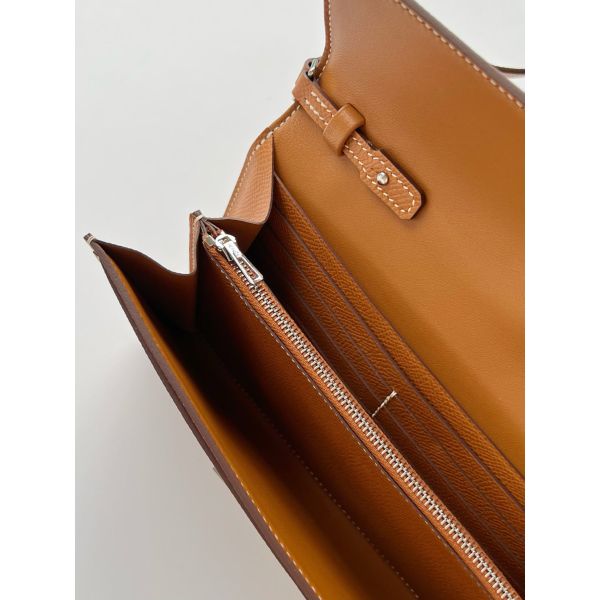HERM Constance To Go Wallet in Gold Epsom Calfskin - Image 9
