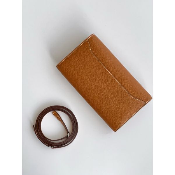 HERM Constance To Go Wallet in Gold Epsom Calfskin - Image 10