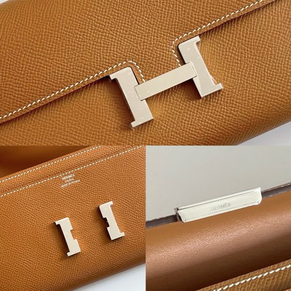 HERM Constance To Go Wallet in Gold Epsom Calfskin - Image 11