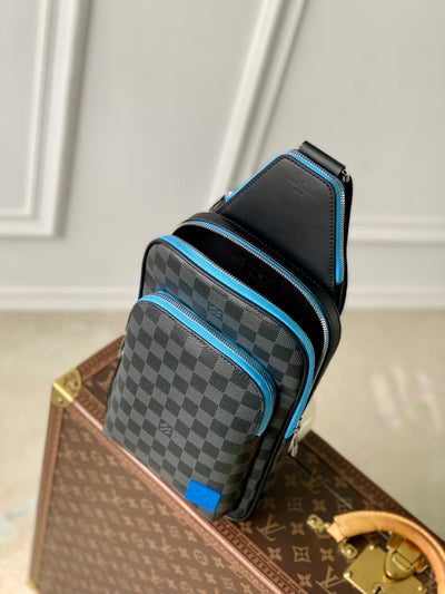lv avenue slingbag 31 in black and grey damier graphita canvas calfskin - image 5