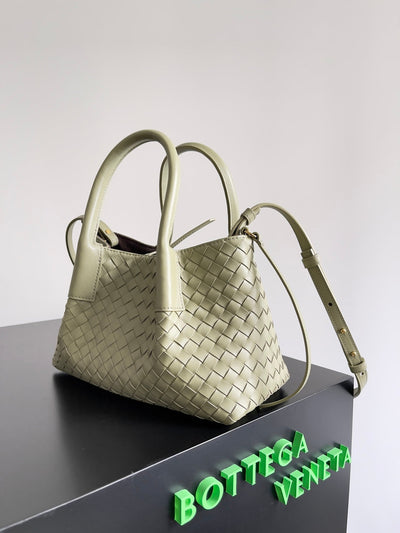 SMALL PINACOTECA REVERSIBLE TOTE BAG 24 IN MATCHA LAMBSKIN AND BROWN SUEDE - Image 6