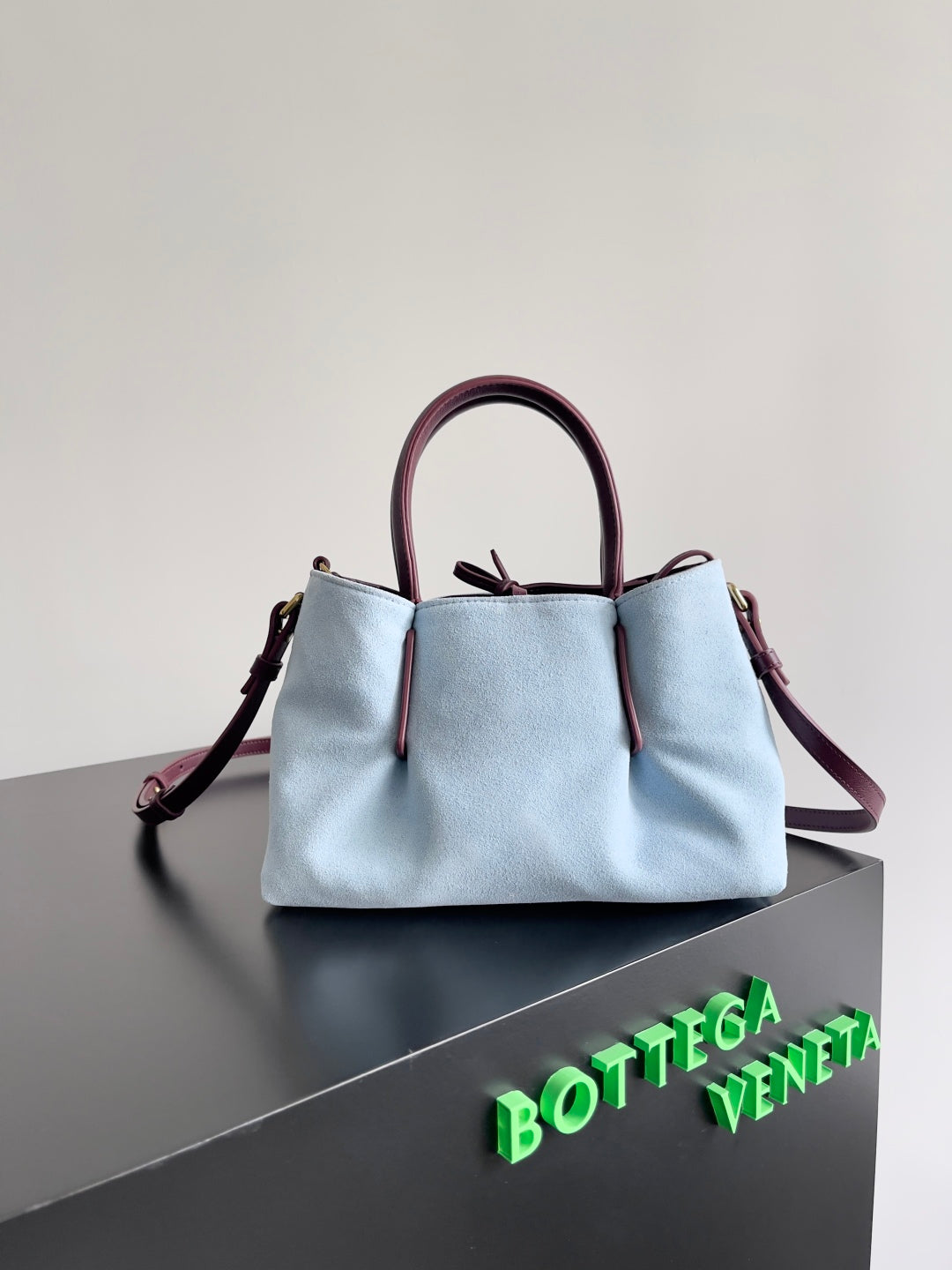 SMALL PINACOTECA REVERSIBLE TOTE BAG 24 IN MADDER BROWN LAMBSKIN AND LIGHT BLUE SUEDE - Image 4