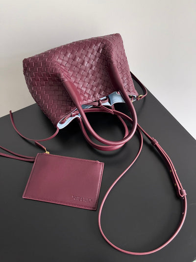SMALL PINACOTECA REVERSIBLE TOTE BAG 24 IN MADDER BROWN LAMBSKIN AND LIGHT BLUE SUEDE - Image 6