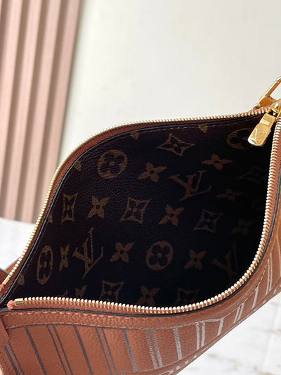 lv neverfull inside out mm in brown monogram canvas and calfskin trim - image 4