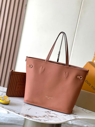 lv neverfull inside out mm in brown monogram canvas and calfskin trim - image 6