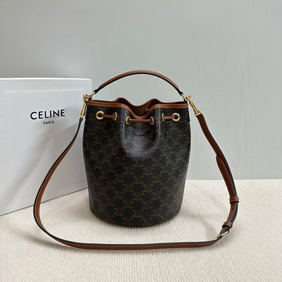 CLARA BAG 24 IN BLACK TRIOMPHE CANVAS AND BROWN CALFSKIN TRIM - Image 5