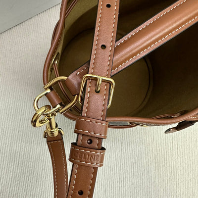 CLARA BAG 24 IN BLACK TRIOMPHE CANVAS AND BROWN CALFSKIN TRIM - Image 6