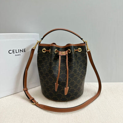 CLARA BAG 24 IN BLACK TRIOMPHE CANVAS AND BROWN CALFSKIN TRIM - Main Image