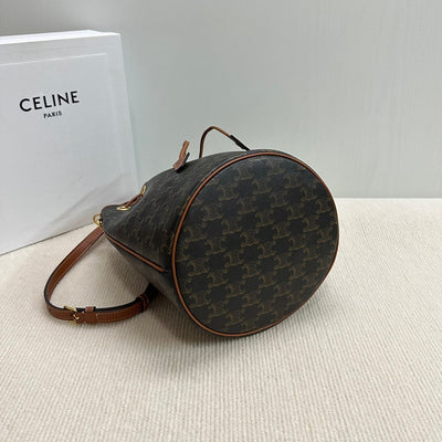 CLARA BAG 24 IN BLACK TRIOMPHE CANVAS AND BROWN CALFSKIN TRIM - Image 11