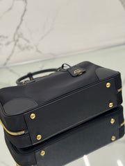 large top handle bag 35 in black nylon and calfskin trim - image 4