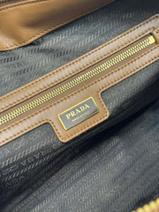 large top handle bag 35 in cherry wood nylon and calfskin trim - image 4