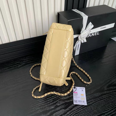 MEDIUM CAMERA BAG 23 IN BEIGE YELLOW LAMBSKIN GOLD HARDWARE - Image 5