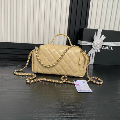 MEDIUM CAMERA BAG 23 IN BEIGE YELLOW LAMBSKIN GOLD HARDWARE - Image 7