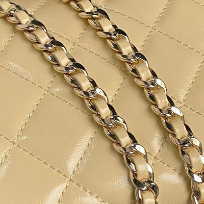 MEDIUM CAMERA BAG 23 IN BEIGE YELLOW LAMBSKIN GOLD HARDWARE - Image 8