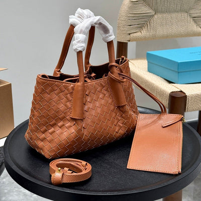 SMALL PINACOTECA TOTE BAG 25 IN RUST BROWN CALFSKIN - Main Image