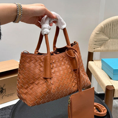 SMALL PINACOTECA TOTE BAG 25 IN RUST BROWN CALFSKIN - Image 2