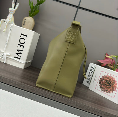CUBI CROSSBODY 44 BAG IN OLIVE GREEN SMOOTH CALFSKIN AND JACQUARD
