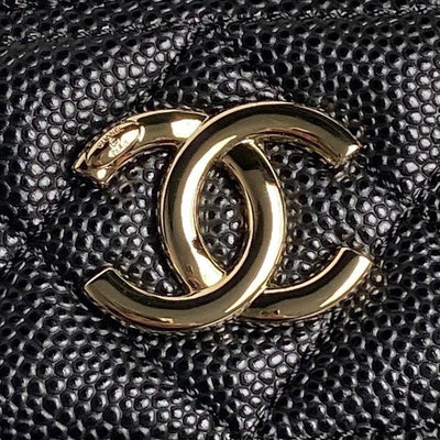 COSMETIC BAG 19 IN BLACK GRAINED CALFSKIN GOLD HARDWARE - Image 8