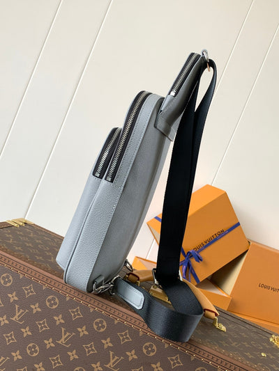 lv avenue slingbag 31 in grey taiga leather - image 7