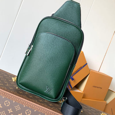 lv avenue slingbag 31 in dark green taiga leather - main image