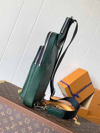 lv avenue slingbag 31 in dark green taiga leather - image 8