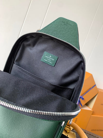 lv avenue slingbag 31 in dark green taiga leather - image 9