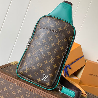 lv avenue slingbag 31 in brown mix green damier graphite canvas - main image