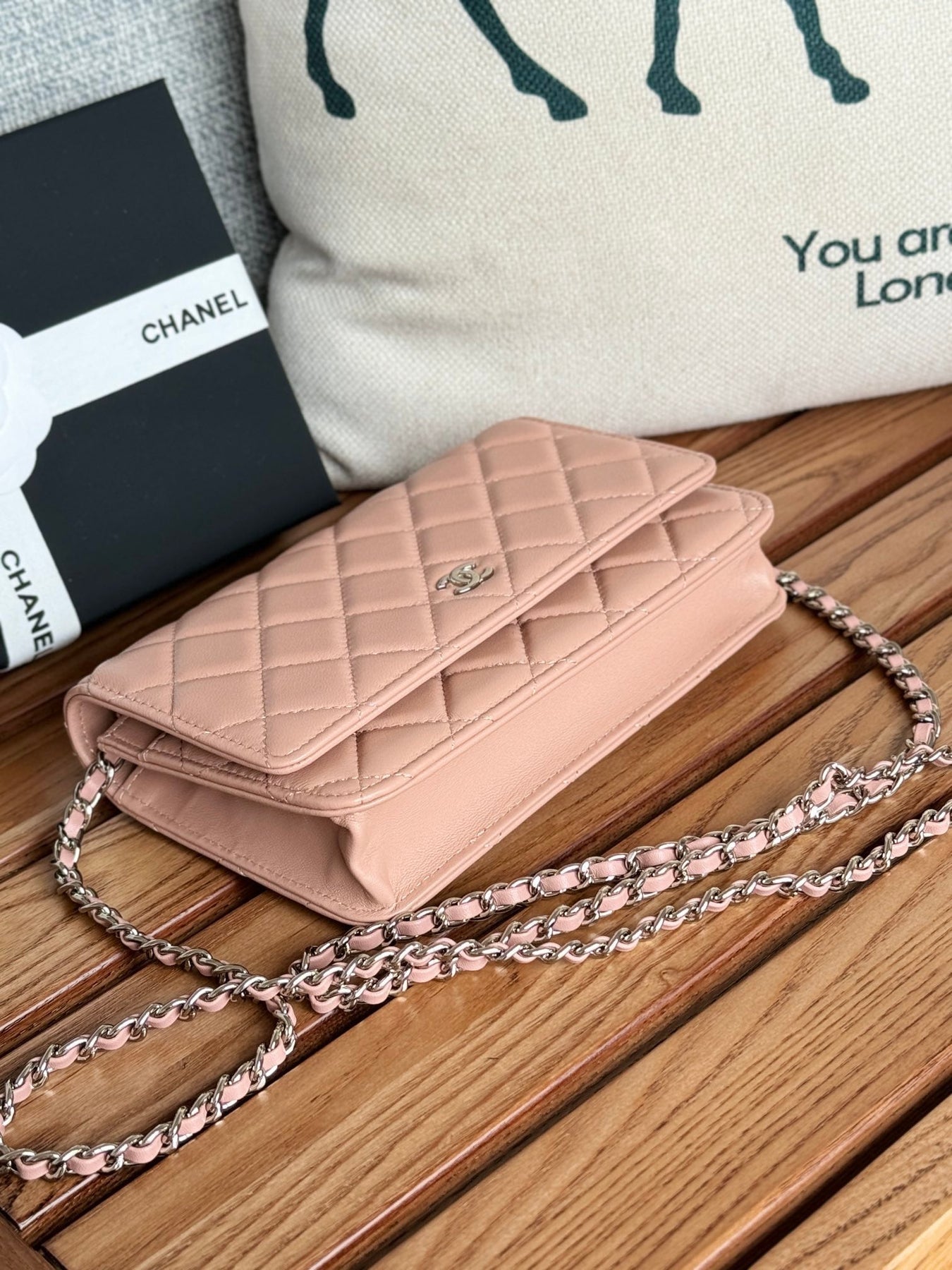 CC WOC ENTRUPY 19 BAG IN LIGHT PINK CALFSKIN - Image 5