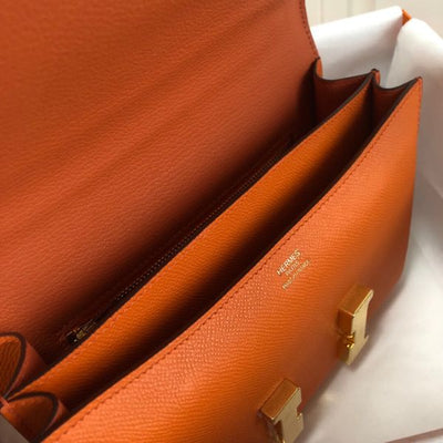 HERM Orange Constance MM 24cm Epsom Leather Bag - Image 8