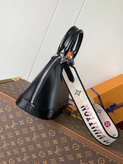 lv alma bb bag 23 in black grain cowhide - image 5