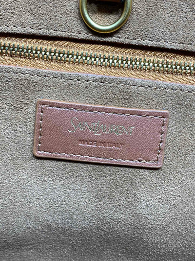 Y TOTE BAG 39 IN TAWNY BROWN MIX WHITE CALFSKIN