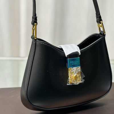 cleo shoulder bag 26 in black brushed lambskin gold hardware - main image
