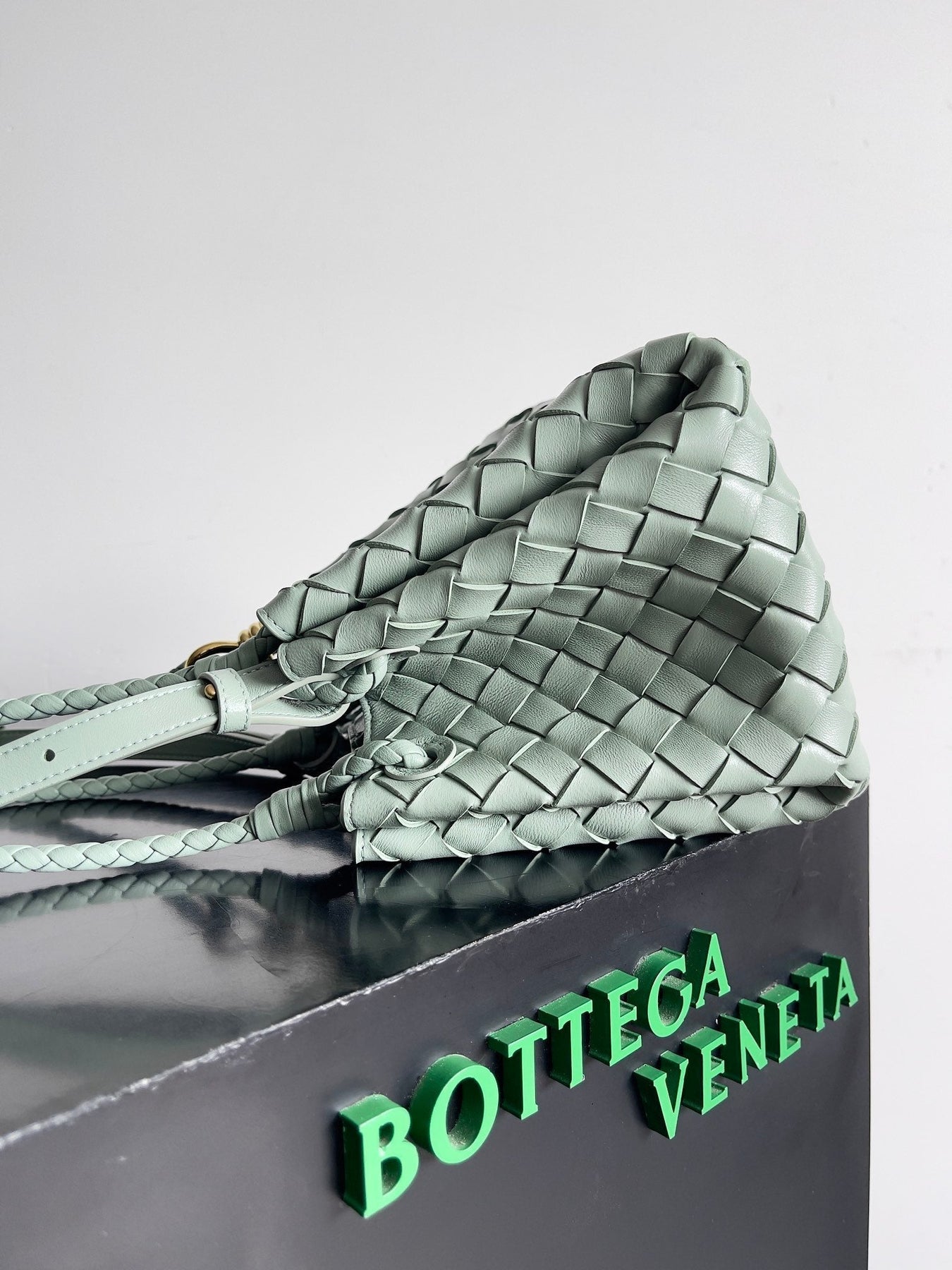 BV Small Parachute 21 Seafoam Lambskin Ghw - Image 7