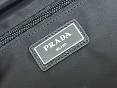 shoulder bag 32 in black re-nylon triangle logo - image 3