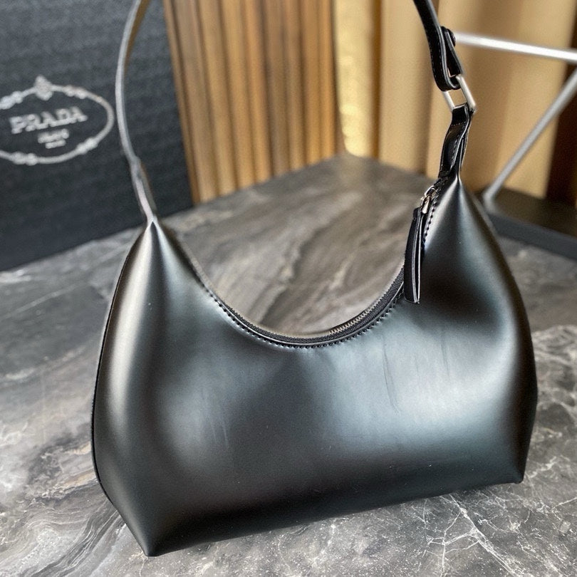 cleo shoulder bag 30 in black glossy calfskin - image 3