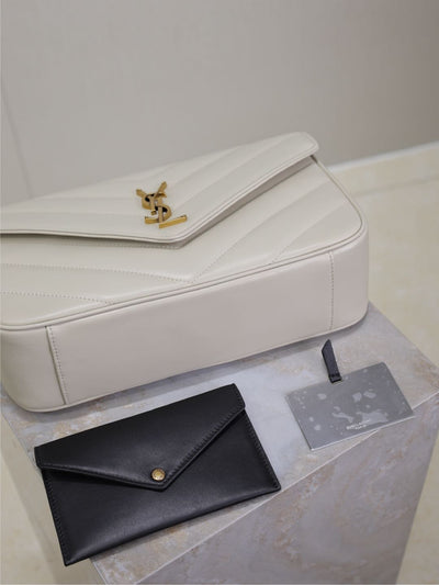 LOULOU MEDIUM 29 IN WHITE SHEEPSKIN GOLD HARDWARE