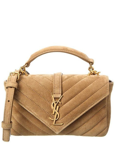 saint laurent women’s brown mini suede - image 3