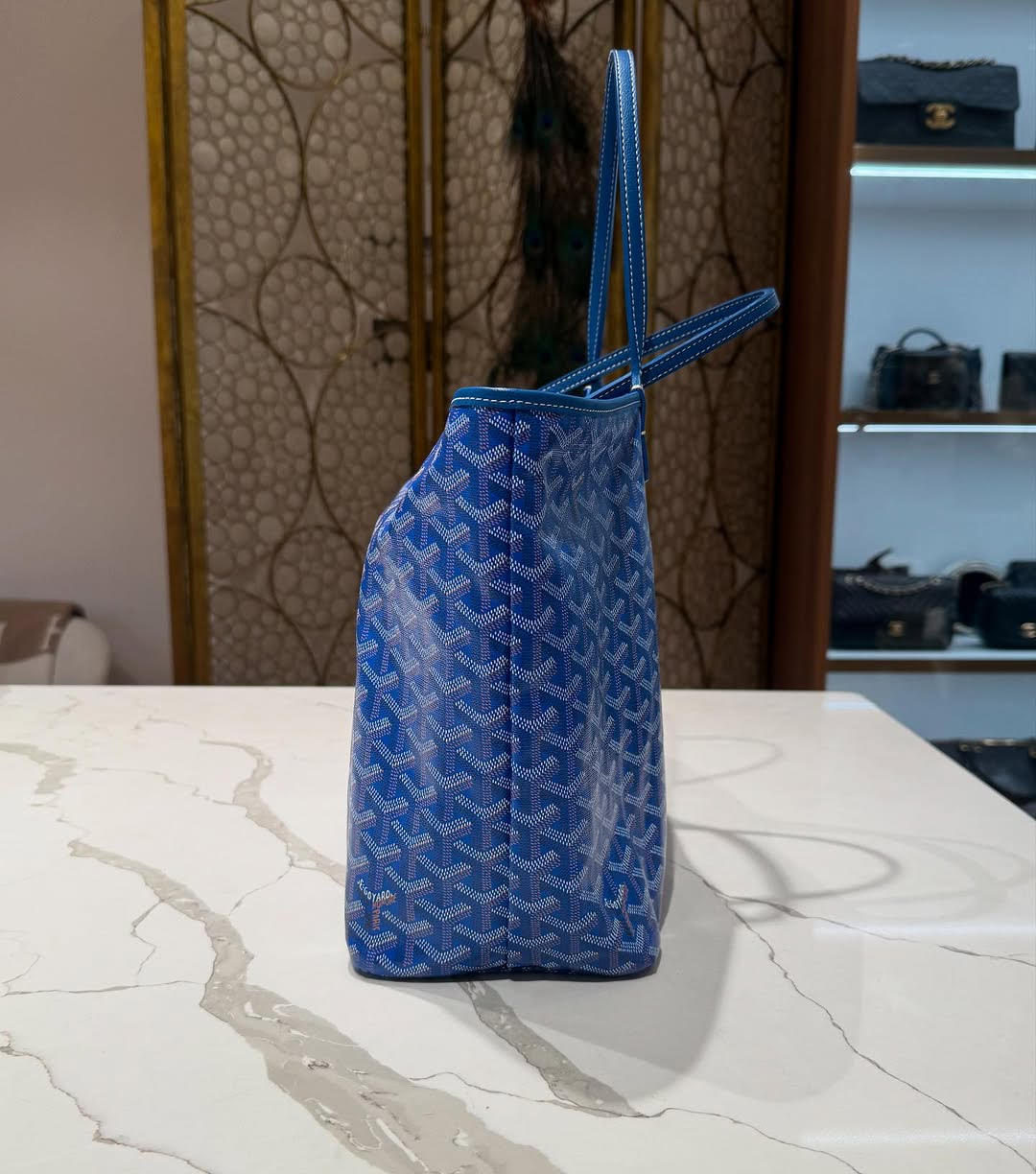 Goya*d anjou pm reversible tote bag in blue Goya*dine - image 4