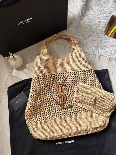 Y*L saint laurent icare maxi raffia tote bag - image 7