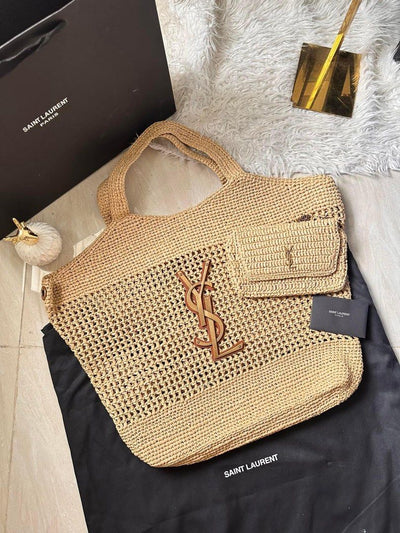 Y*L saint laurent icare maxi raffia tote bag - image 8