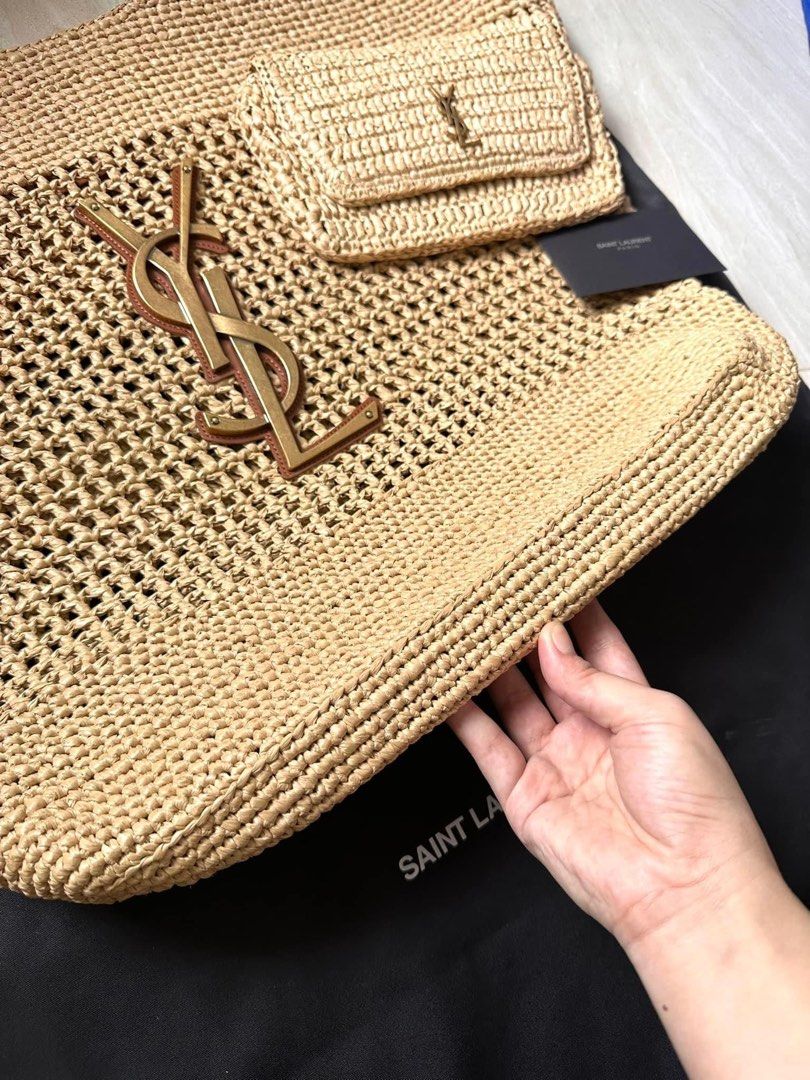Y*L saint laurent icare maxi raffia tote bag - image 9