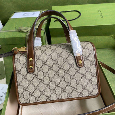 Guc*i 1955 luxury women’s handbag with brown handle 23x16x12cm - image 5